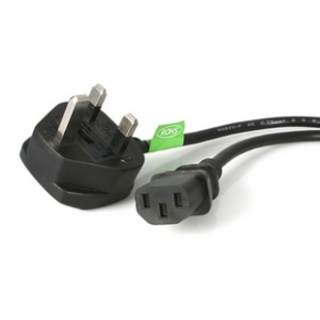 Picture of StarTech.com 6 ft Standard UK Computer Power Cord - Power cable - IEC 320 EN 60320 C13 (F) - BS 1363 (M)