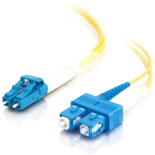 Picture of C2G 4m LC-SC 9/125 OS1 Duplex Singlemode PVC Fiber Optic Cable (USA-Made) - Yellow