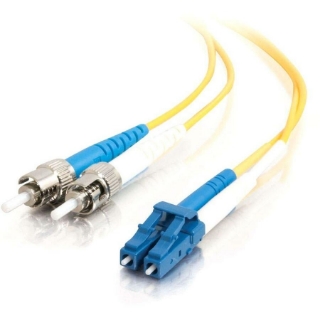 Picture of C2G-15m LC-ST 9/125 OS1 Duplex Singlemode Fiber Optic Cable (TAA Compliant) - Yellow