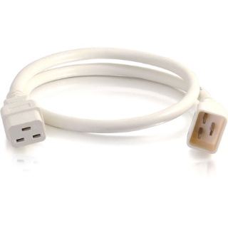 Picture of C2G 6ft 12AWG Power Cord (IEC320C20 to IEC320C19) - White