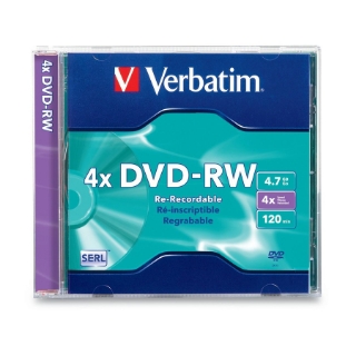 Picture of Verbatim DVD-RW 4.7GB 4X with Branded Surface - 1pk Slim Case