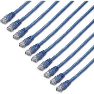 Picture of StarTech.com 3 ft. CAT6 Cable - 10 Pack - Blue CAT6 Ethernet Cords - Molded RJ45 Connectors - ETL Verified - 24 AWG (C6PATCH3BL10PK)