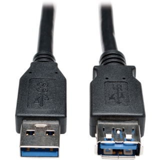 Picture of Tripp Lite USB 3.0 SuperSpeed Extension Cable - USB-A to USB-A, M/F, Black, 3 ft. (0.9 m)