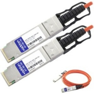 Picture of AddOn Dell AOC-QSFP-40G-10M Compatible TAA Compliant 40GBase-AOC QSFP+ to QSFP+ Direct Attach Cable (850nm, MMF, 10m)