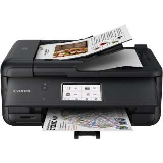 Picture of Canon PIXMA TR TR8620 Inkjet Multifunction Printer-Color-Copier/Fax/Scanner-4800x1200 dpi Print-Automatic Duplex Print-200 sheets Input-1200 dpi Optical Scan-Color Fax-Wireless LAN-Apple AirPrint-Canon PRINT App-Mopria-PictBridge