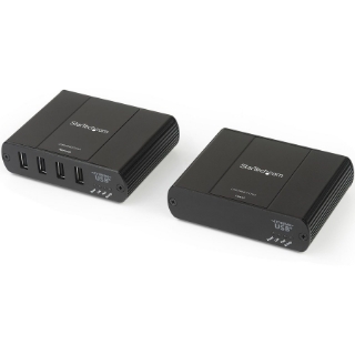Picture of StarTech.com 4 Port USB 2.0 Extender Hub over Cat5e or Cat6 Ethernet Cable - 330ft/100m Metal USB 2.0 Extender Kit - ESD, Powered, 480mbps