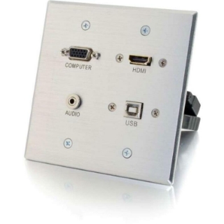 Picture of C2G HDMI, VGA, 3.5mm Audio and USB Pass Through Wall Plate - Double Gang