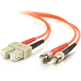 Picture of C2G 8m SC-ST 50/125 OM2 Duplex Multimode PVC Fiber Optic Cable (USA-Made) - Orange