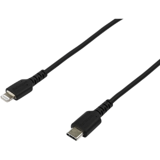 Picture of StarTech.com 6 foot/2m Durable Black USB-C to Lightning Cable, Rugged Heavy Duty Charging/Sync Cable for Apple iPhone/iPad MFi Certified
