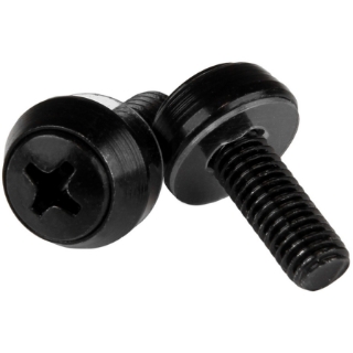 Picture of StarTech.com M6 x 12mm - Screws - 50 Pack, Black - M6 Mounting Screws for Server Rack & Cabinet