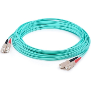 Picture of AddOn 6m SC (Male) to SC (Male) Aqua OM3 Duplex Fiber OFNR (Riser-Rated) Patch Cable