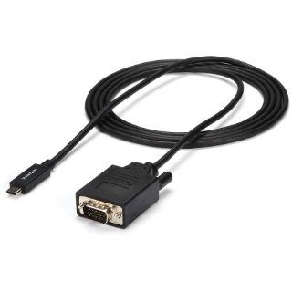 Picture of StarTech.com 6ft/2m USB C to VGA Cable - 1920x1200/1080p USB Type C DP Alt Mode to VGA Video Monitor Adapter Cable -Works w/ Thunderbolt 3