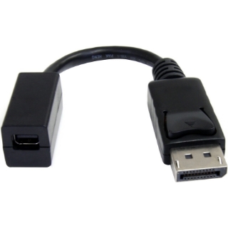 Picture of StarTech.com 6in (15cm) DisplayPort to Mini DisplayPort Cable, 4K x 2K Video, DP Male to Mini DP Female Adapter Cable, DP to mDP 1.2