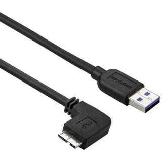 Picture of StarTech.com 2m 6 ft Slim Micro USB 3.0 Cable - M/M - USB 3.0 A to Left-Angle Micro USB - USB 3.1 Gen 1 (5 Gbps)