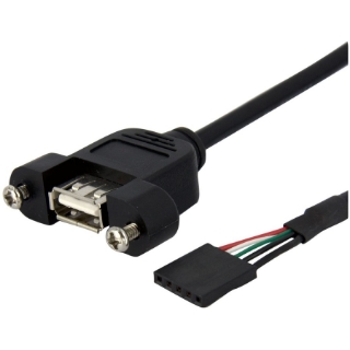 Picture of StarTech.com 3 ft Panel Mount USB Cable - USB A to Motherboard Header Cable F/F
