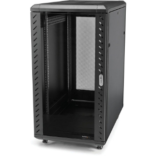 Picture of 32U 19" Server Rack Cabinet, Adjustable Depth 6-32 inch, Flat Pack, Lockable 4-Post Network/Data Rack Enclosure with Casters