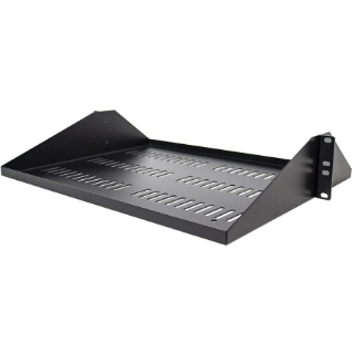 Picture of StarTech.com 2U Vented Server Rack Cabinet Shelf - Fixed 14" Deep Cantilever Rackmount Tray for 19" Data/AV/Network Enclosure w/Cage Nuts