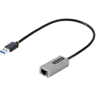 Picture of StarTech.com USB to Ethernet Adapter, USB 3.0 to 10/100/1000 Gigabit Ethernet LAN Adapter, 11.8in/30cm Attached Cable, USB to RJ45 Adapter