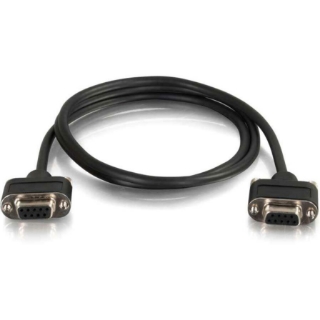 Picture of C2G 50ft Serial RS232 DB9 Null Modem Cable with Low Profile Connectors F/F - In-Wall CMG-Rated