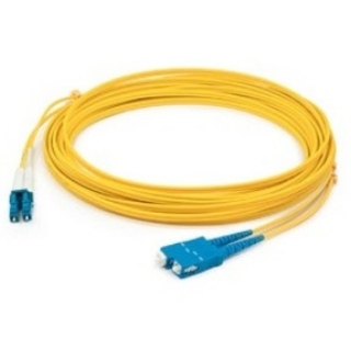 Picture of AddOn 3m LC (Male) to SC (Male) Yellow OM2 Duplex Fiber OFNR (Riser-Rated) Patch Cable