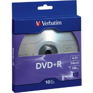 Picture of Verbatim DVD+R 4.7GB 16X with Branded Surface - 10pk Bulk Box