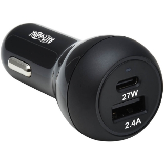 Picture of Tripp Lite USB Car Charger Dual-Port 39W Charging USB-C 27W, USB-A 12W