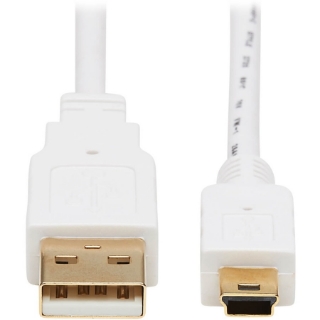 Picture of Tripp Lite Safe-IT USB-A to USB Mini-B Antibacterial Cable (M/M), USB 2.0, White, 6 ft.