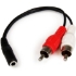 Picture of StarTech.com 6in Stereo Audio Cable - 3.5mm Female to 2x RCA Male