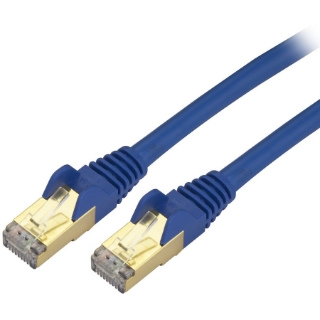 Picture of StarTech.com 14ft CAT6a Ethernet Cable - 10 Gigabit Category 6a Shielded Snagless 100W PoE Patch Cord - 10GbE Blue UL Certified Wiring/TIA