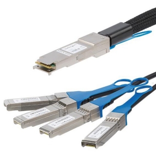 Picture of StarTech.com StarTech.com MSA Uncoded Compatible 1m QSFP+ to 4x SFP+ Direct Attach Breakout Cable - 40GbE - QSFP+ to 4x SFP+ Copper DAC 40 Gbps Low Power