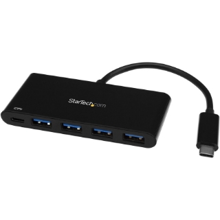 Picture of StarTech.com 4 Port USB C Hub with 4x USB Type-A (USB 3.0 SuperSpeed 5Gbps) - 60W Power Delivery Passthrough - Portable C to A Adapter Hub
