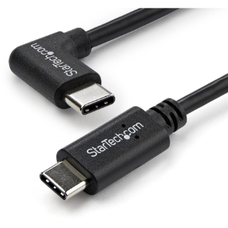 Picture of StarTech.com 1m 3 ft Right Angle USB-C Cable M/M - USB 2.0 - USB Type C Cable - 90 degree USB-C Cable - USB C to USB C Cable - USB-C Charge Cable