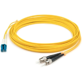 Picture of AddOn 5m LC (Male) to ST (Male) Yellow OM1 Duplex Plenum-Rated Fiber Patch Cable