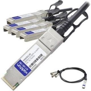 Picture of AddOn Intel X4DACBL5 Compatible TAA Compliant 40GBase-CU QSFP+ to 4xSFP+ Direct Attach Cable (Passive Twinax, 5m)
