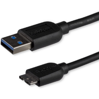 Picture of StarTech.com 1m (3ft) Slim SuperSpeed USB 3.0 A to Micro B Cable - M/M