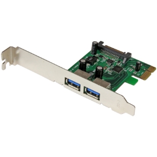 Picture of StarTech.com 2 Port PCI Express (PCIe) SuperSpeed USB 3.0 Card Adapter with UASP - SATA Power