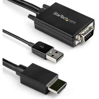 Picture of StarTech.com 2m VGA to HDMI Converter Cable with USB Audio Support - 1080p Analog to Digital Video Adapter Cable - Male VGA to Male HDMI