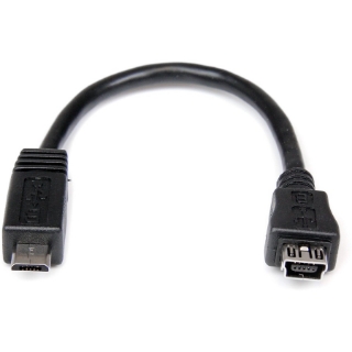Picture of StarTech.com 6in Micro USB to Mini USB Adapter Cable M/F