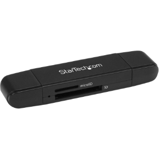 Picture of StarTech.com USB 3.0 Memory Card Reader for SD and microSD Cards - USB-C and USB-A - Portable USB SD and microSD Card Reader
