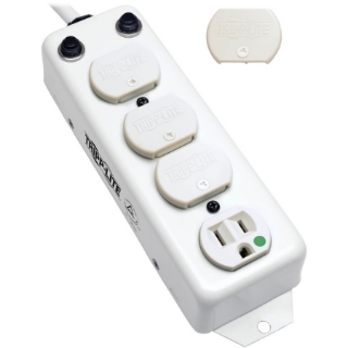 Picture of Tripp Lite Safe-IT Power Strip Hospital Medical Antimicrobial 120V 4 Outlet UL1363A 15' Cord Metal