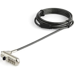 Picture of StarTech.com 6ft Laptop Cable Lock for Nano Slot Computer/Tablet/Device- Anti-Theft 4 Digit Combination Security Lock - Vinyl Coated Steel