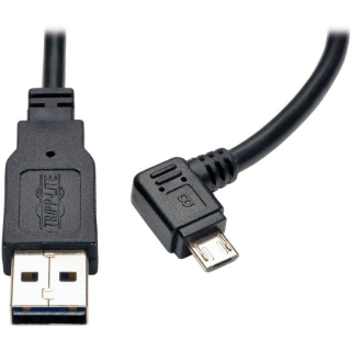 Picture of Tripp Lite 3ft USB Charging Cable Reversible A to Right Angle 5Pin Micro B