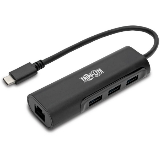 Picture of Tripp Lite USB C Multiport Hub Adapter w/ 3 USB-A, Gbe Black USB Type C