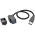 Picture of Tripp Lite USB 3.0 Keystone Panel Mount Coupler Extension Cable Angled 1'