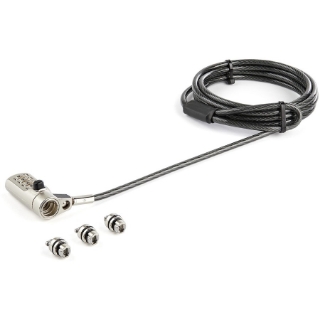 Picture of StarTech.com 6.5' (2m) 3-in-1 Universal Laptop Cable Lock - 4-Digit Combination Security Lock for K-Slot, Nano & Wedge Slot Desktop/Laptop