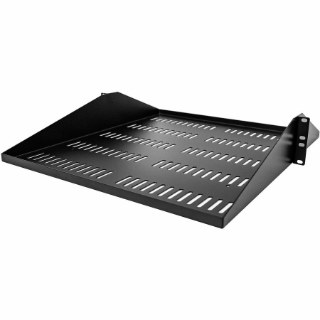 Picture of StarTech.com 2U Vented Server Rack Cabinet Shelf - Fixed 20" Deep Cantilever Rackmount Tray for 19" Data/AV/Network Enclosure w/Cage Nuts