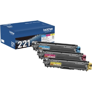 Picture of Brother TN221 Original Toner Cartridge - Multi-pack - Cyan, Magenta, Yellow