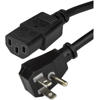 Picture of StarTech.com 6ft (2m) Computer Power Cord, Flat 5-15P to C13, 10A 125V, 18AWG, Black Replacement AC PC Power Cord, TV/Monitor Power Cable