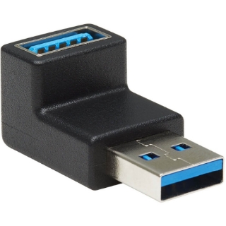 Picture of Tripp Lite USB 3.0 SuperSpeed Adapter - USB-A to USB-A, M/F, Down Angle, Black