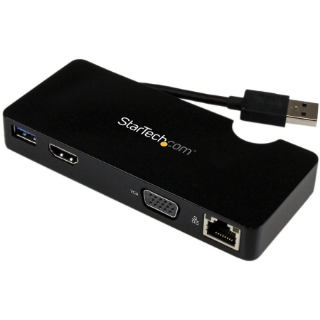 Picture of StarTech.com Travel Docking Station for Laptops - HDMI or VGA - USB 3.0 - Portable Universal Laptop Mini Dock